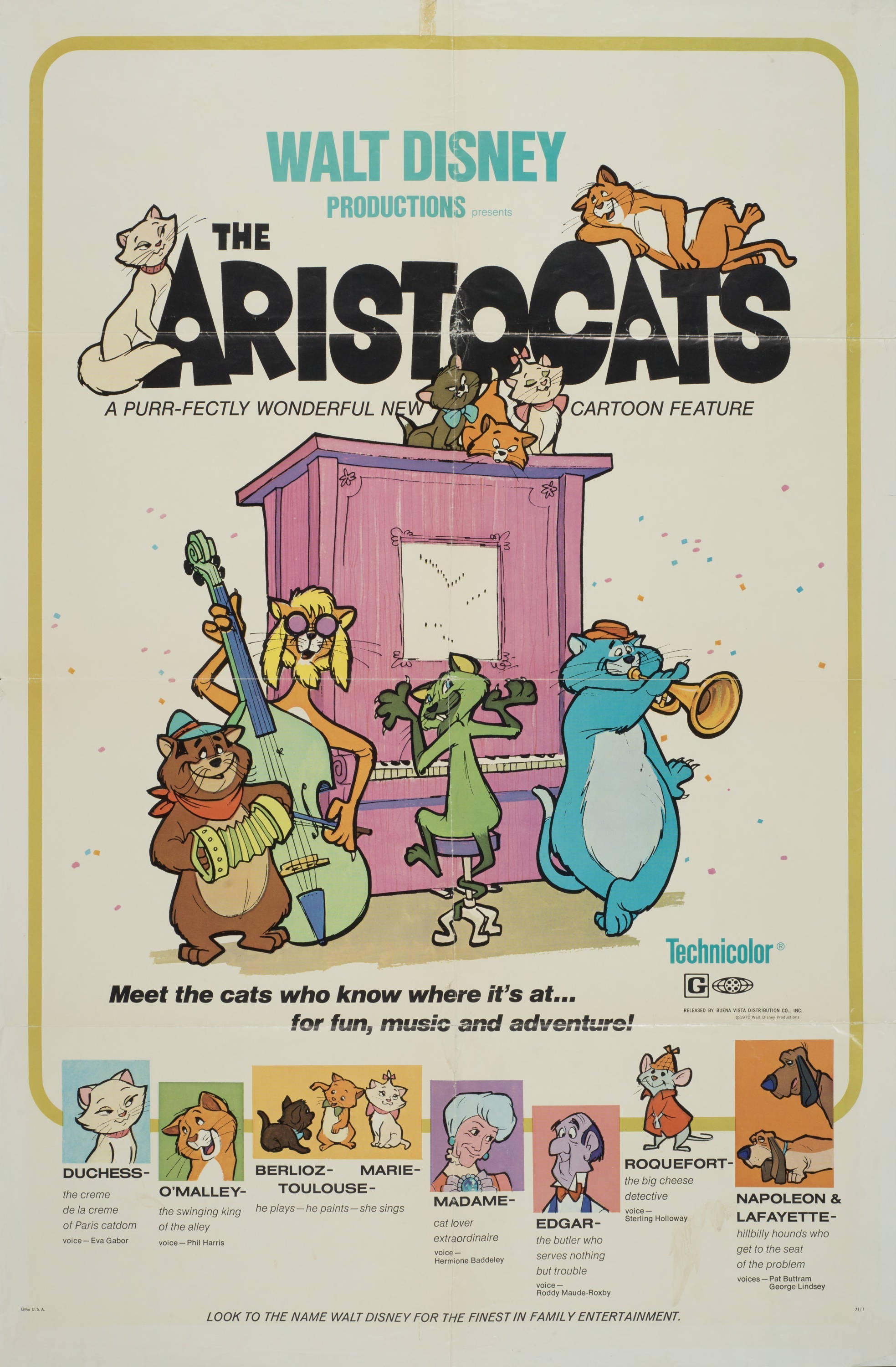 "The Aristocats" Walt Disney - Classic Movie Poster TheHistoryPrint