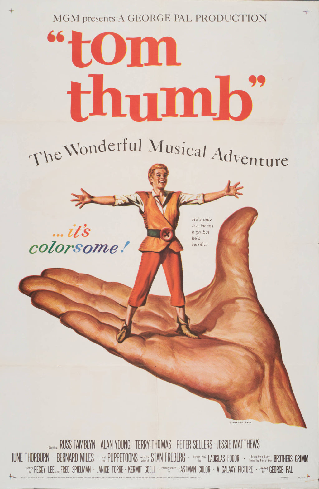 "Tom Thumb" (1958) - Classic Movie Poster TheHistoryPrint