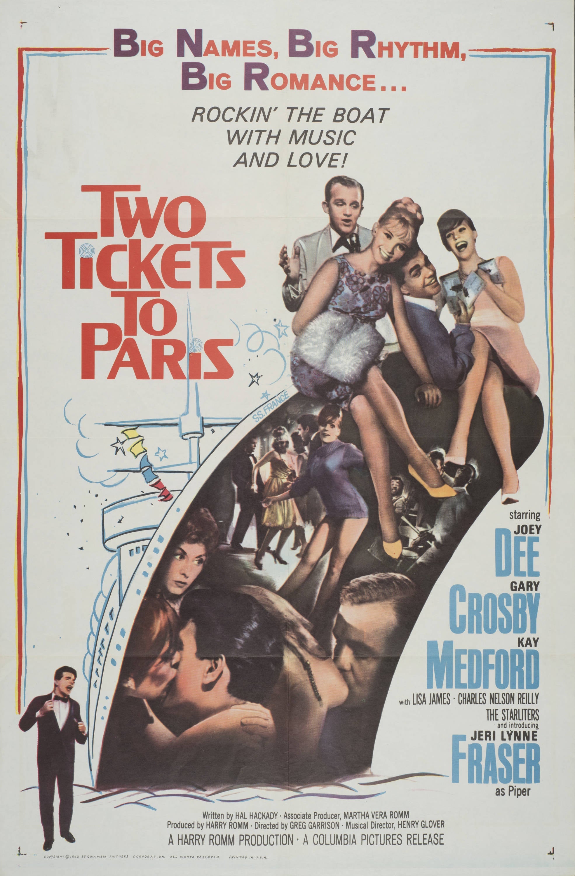 "Two Tickets to Paris" (1962) - Classic Movie Poster TheHistoryPrint