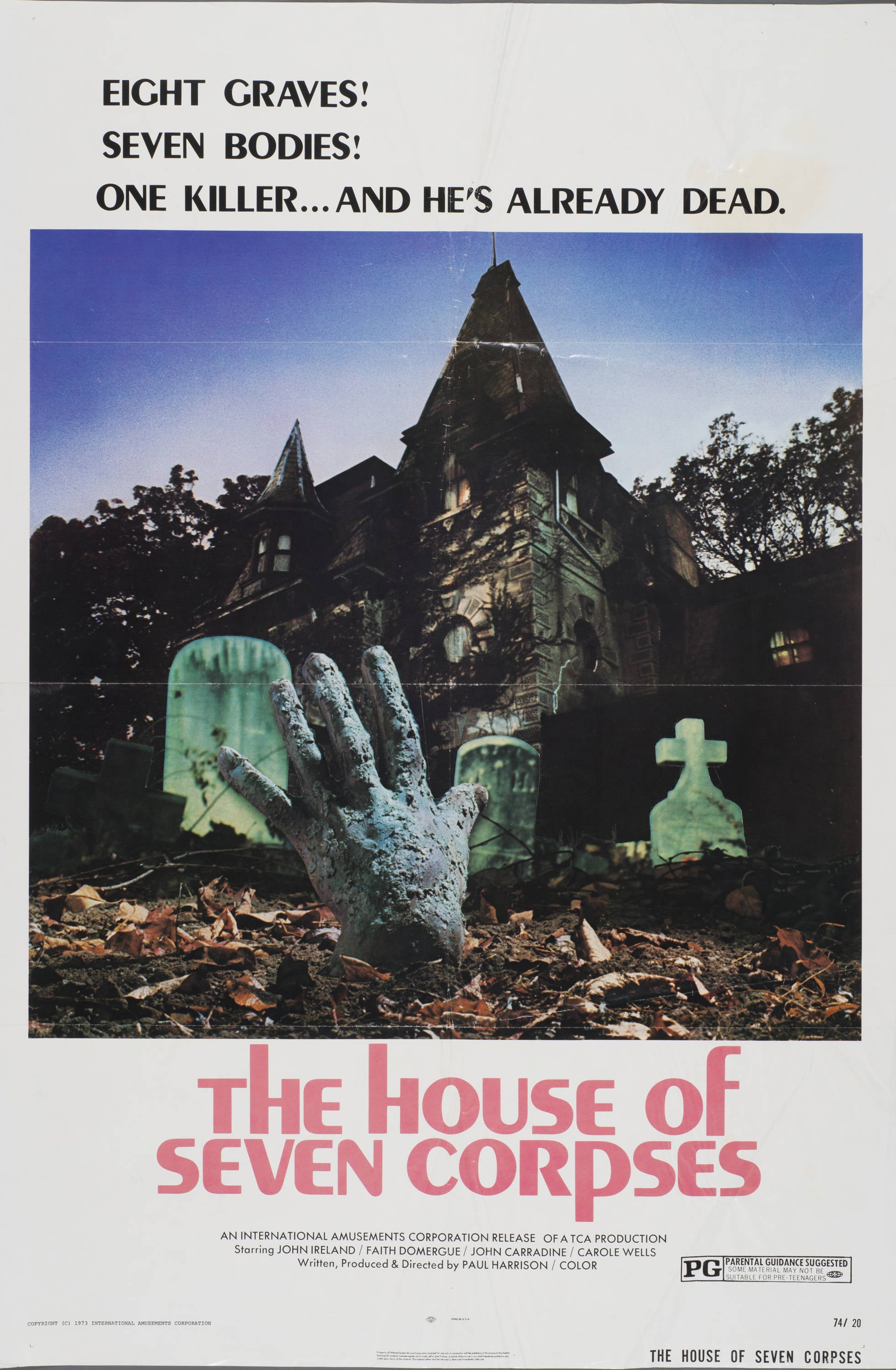 "The House of Seven Corpses" (1974) - Classic Movie Poster TheHistoryPrint