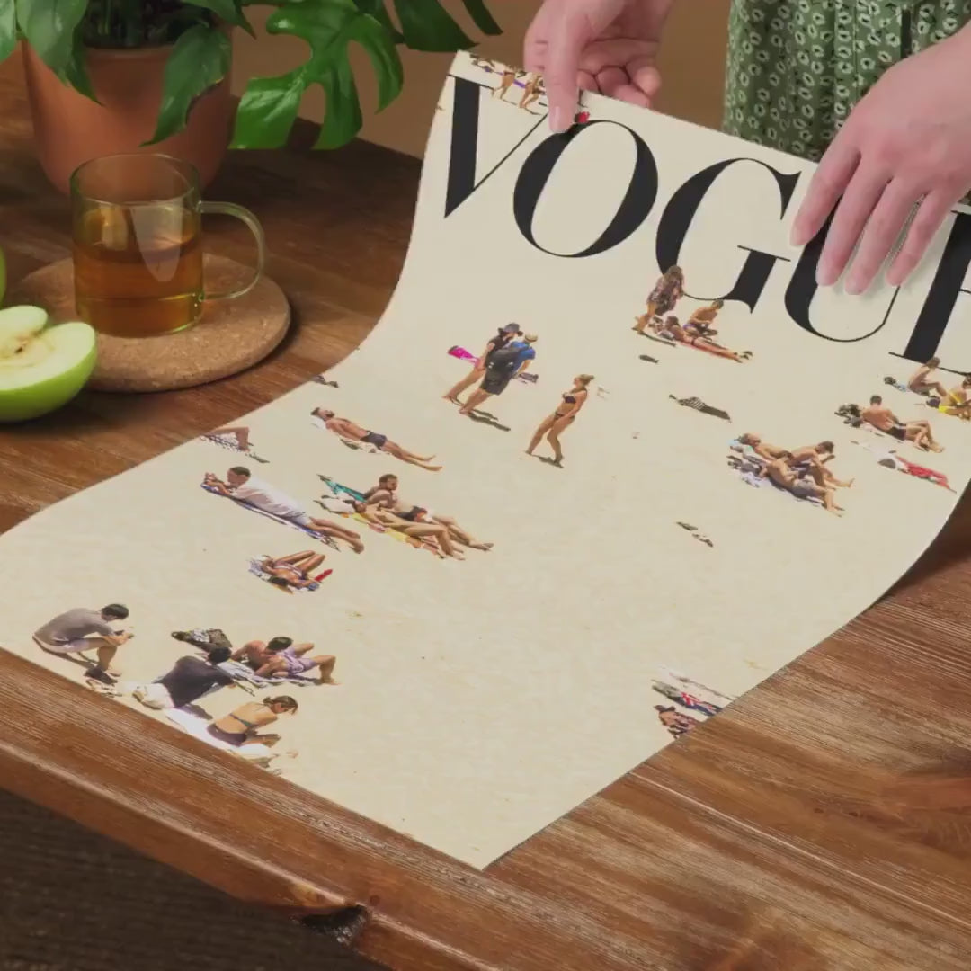 At the Beach Print | Old Money Poster | Vintage Vogue Poster